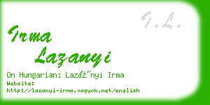 irma lazanyi business card